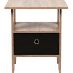 Table de chevet Utah naturelle et noire 1 tiroir et 1 niche