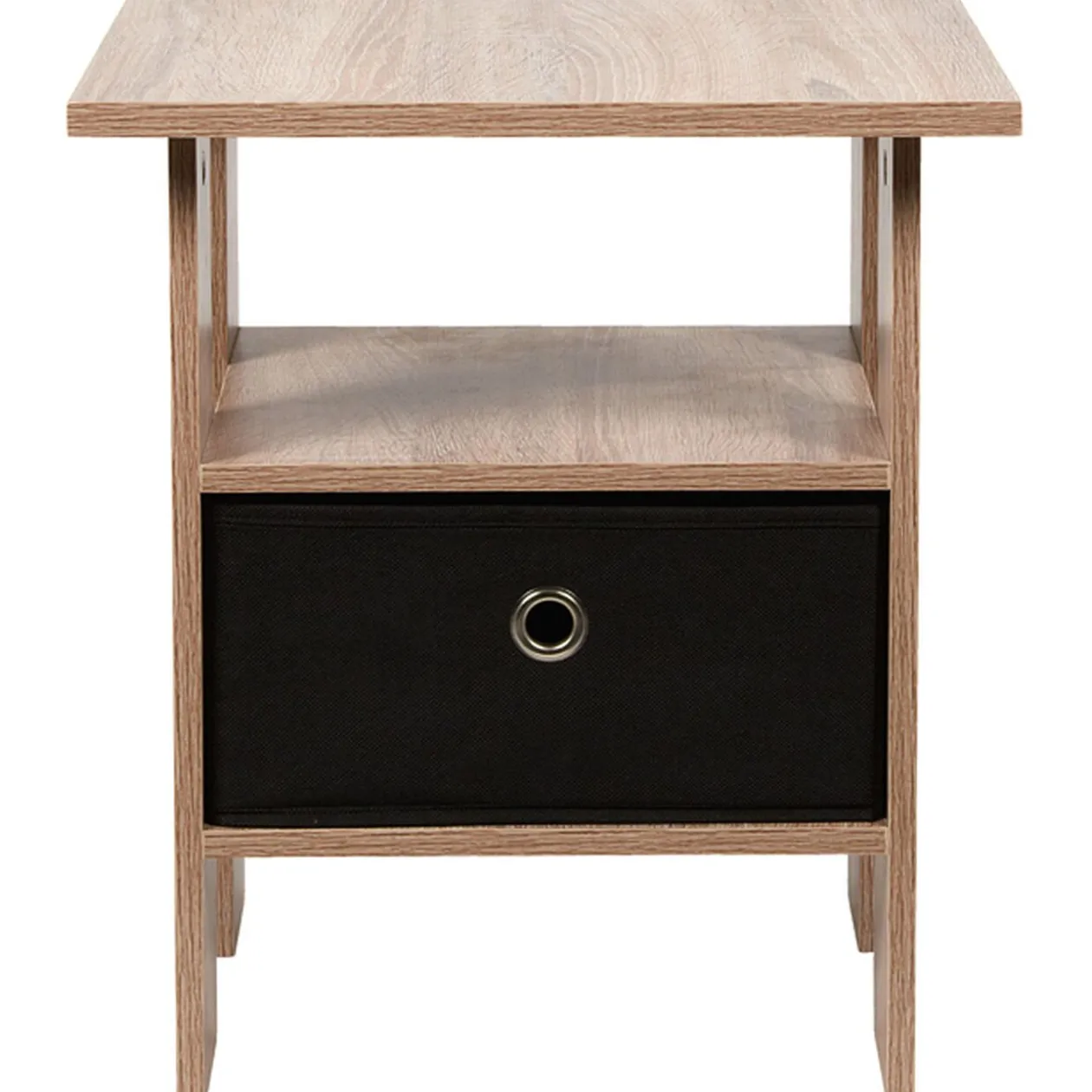 Table de chevet Utah naturelle et noire 1 tiroir et 1 niche