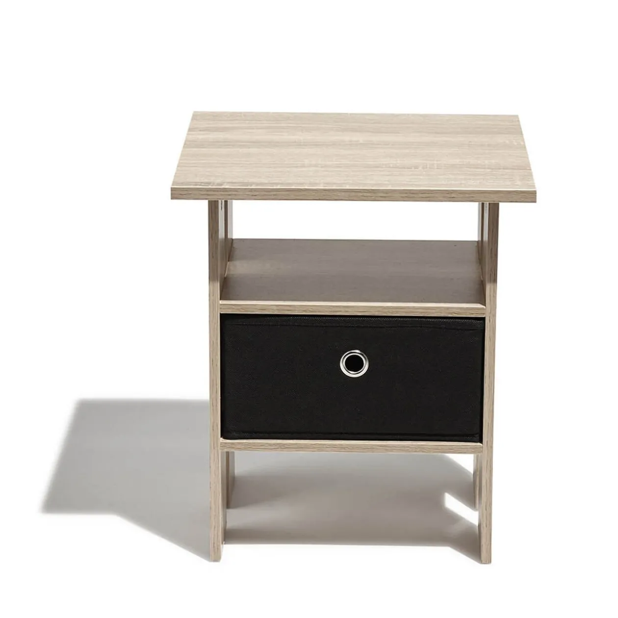 Table de chevet Utah naturelle et noire 1 tiroir et 1 niche