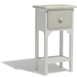 Table de chevet Venise blanche 1 tiroir et 1 étagère