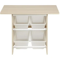 Table de jeux avec 2 chaises bois blanc naturel