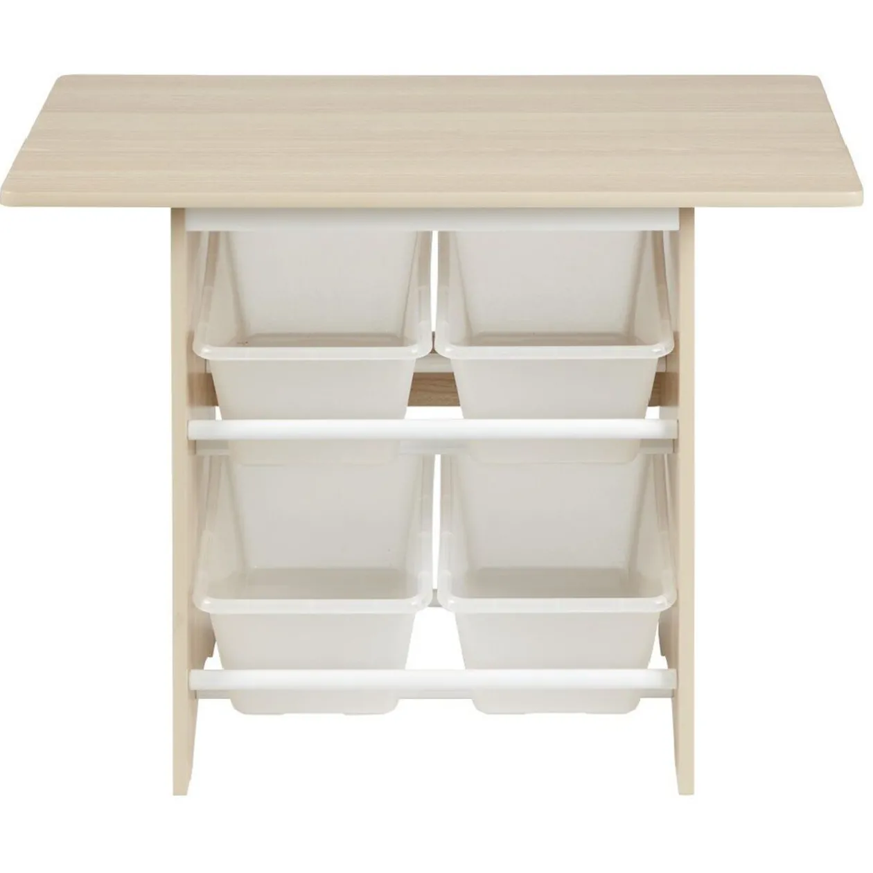 Table de jeux avec 2 chaises bois blanc naturel