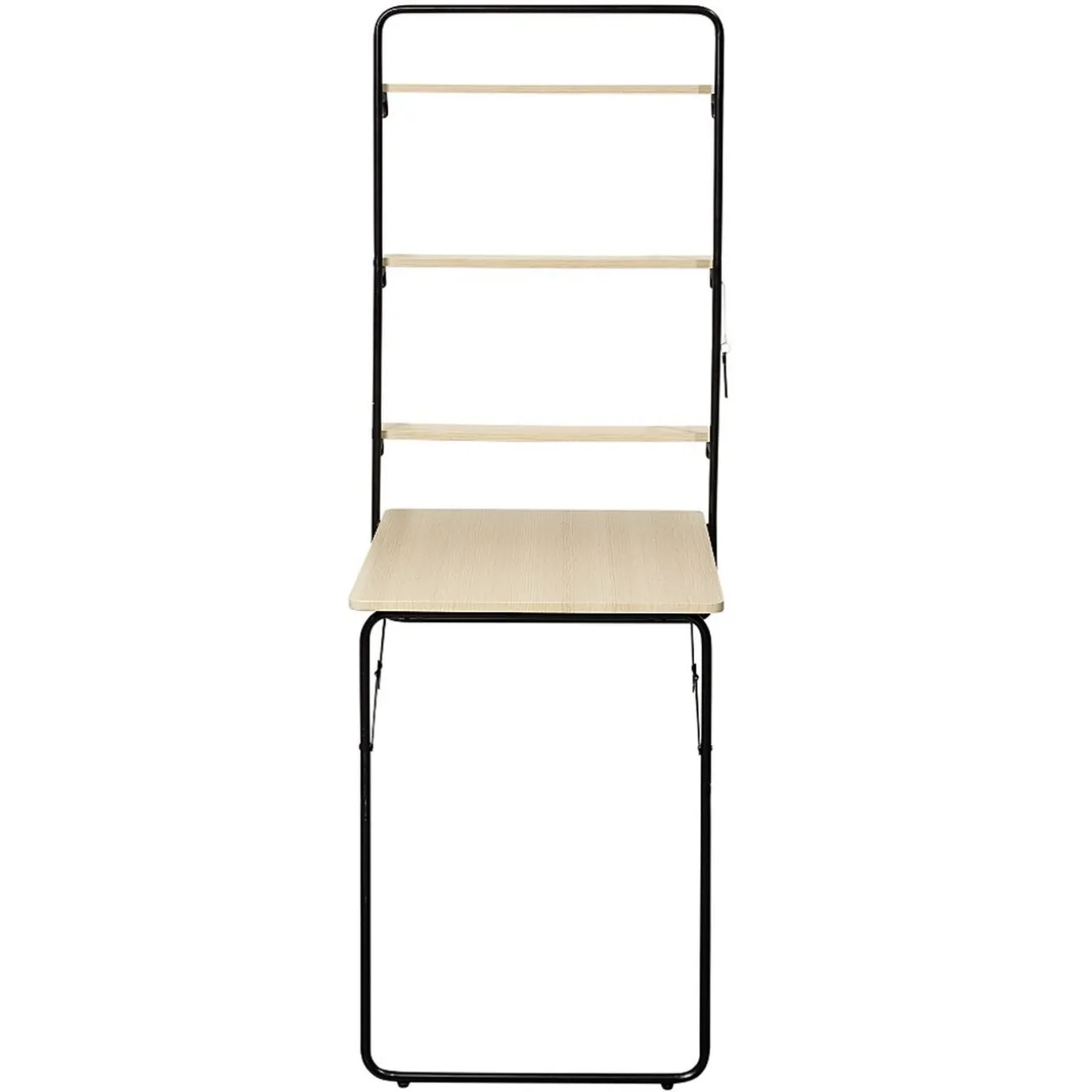 Table 3en1 tableau et étagères noir et naturel