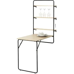 Table 3en1 tableau et étagères noir et naturel