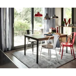 Table repas Chicago naturelle et noire 8 couverts