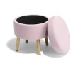 Tabouret avec coffre intégré Joseph rose