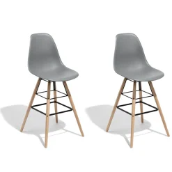 Tabouret de bar Charlotte gris anthracite x 2