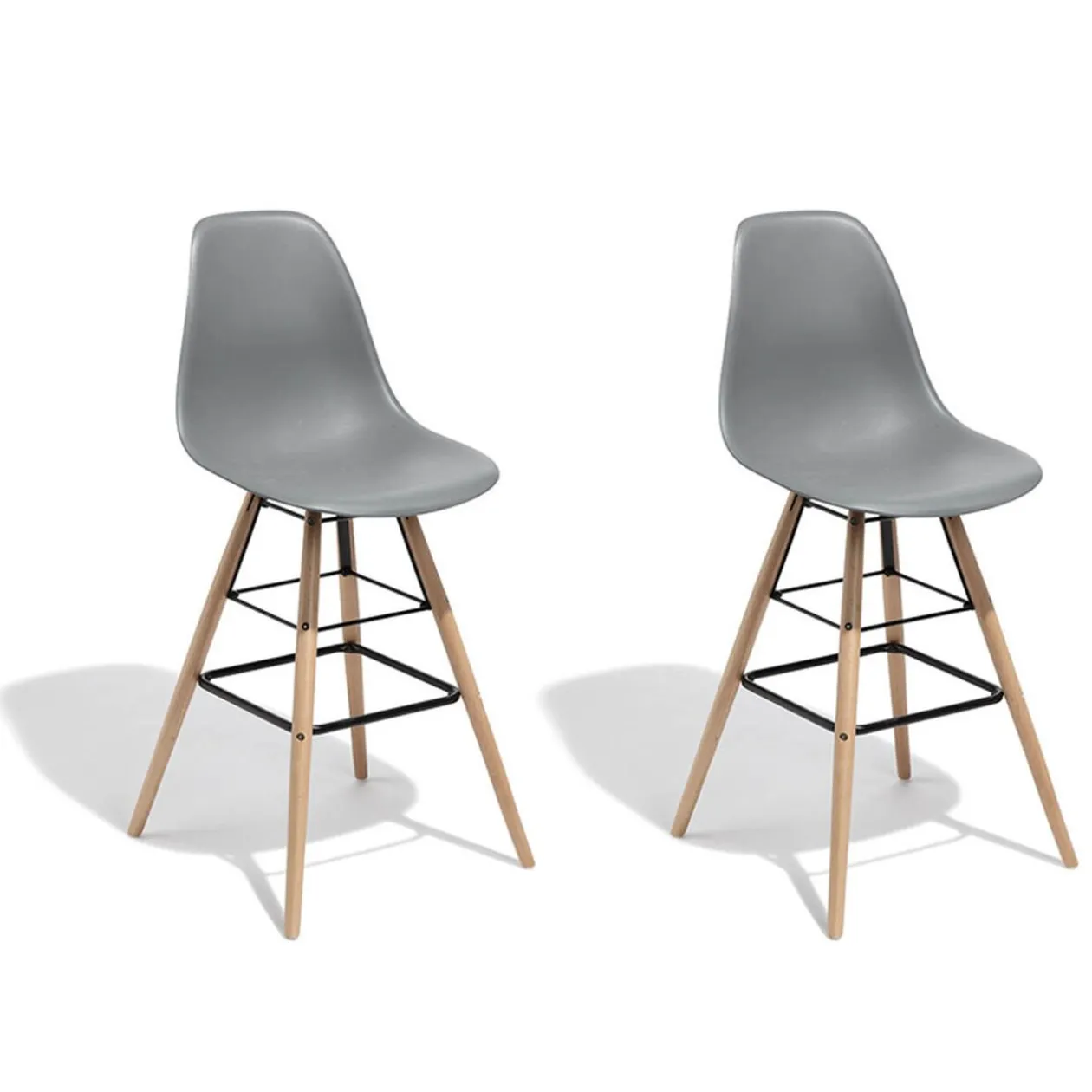 Tabouret de bar Charlotte gris anthracite x 2