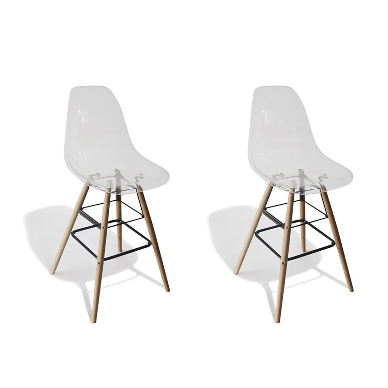 Tabouret de bar Charlotte transparents x 2