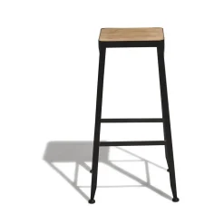 Tabouret de bar Chicago acajou et noir