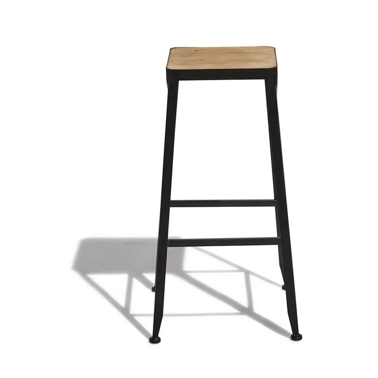 Tabouret de bar Chicago acajou et noir