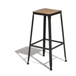 Tabouret de bar Chicago acajou et noir