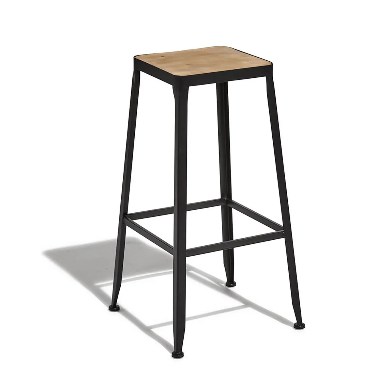 Tabouret de bar Chicago acajou et noir
