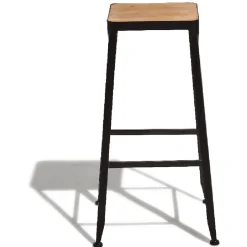 Tabouret de bar Chicago noir et bois x2