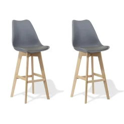 Tabouret de bar Chloé gris anthracite x 2
