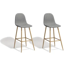 Tabouret de bar Gaby gris anthracite x 2