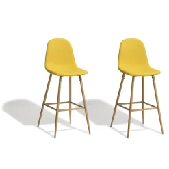 Tabouret de bar Gaby jaune moutarde x 2
