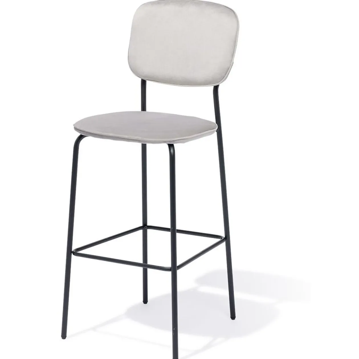 Tabouret de bar Morgane gris - L49xP46xH114 cm
