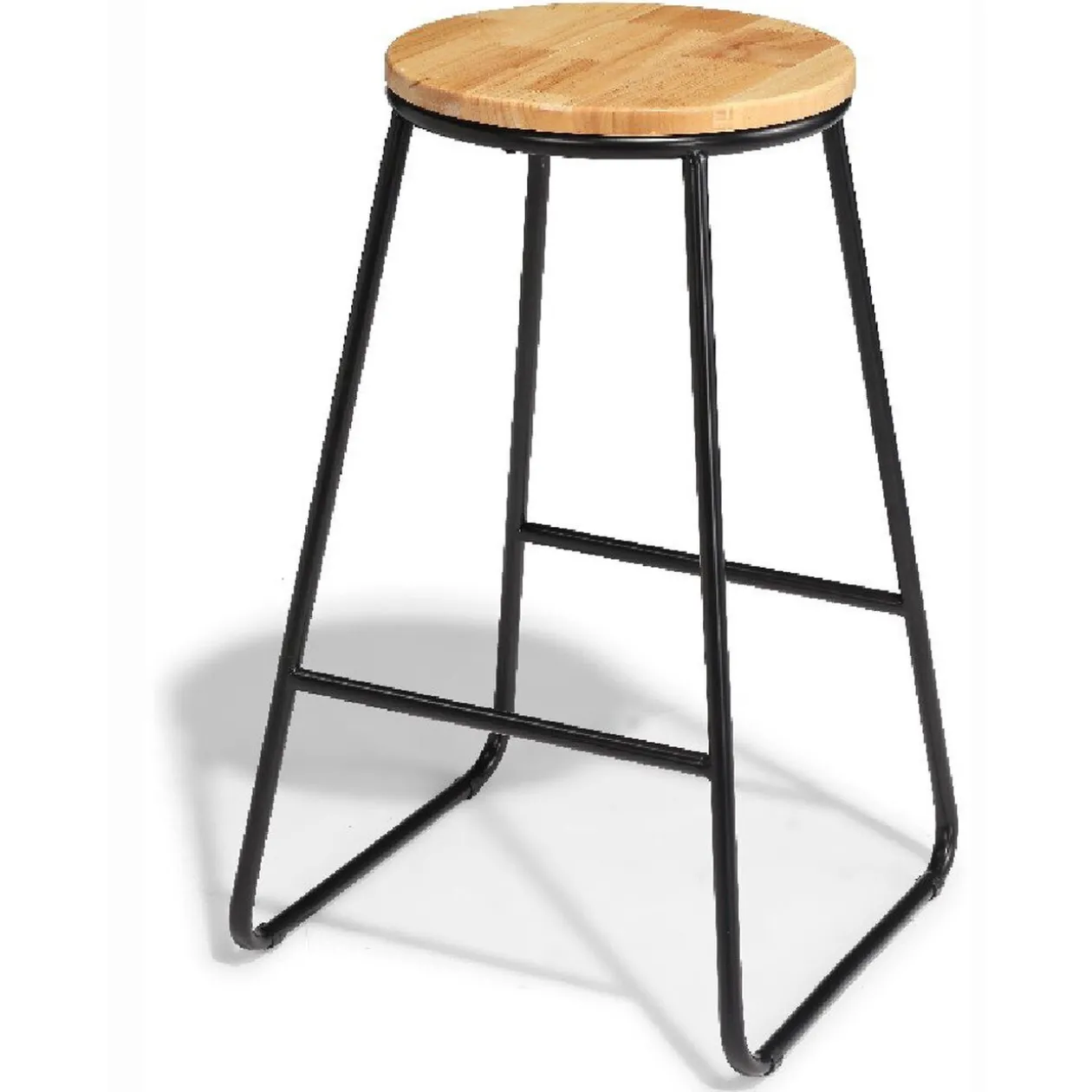Tabouret de bar Othé noir et bois clair x2