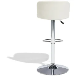 Tabouret de bar Queen 44x47x83-103cm effet velours beige