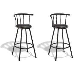 Tabouret de bar rotatif Bistrot noir x2