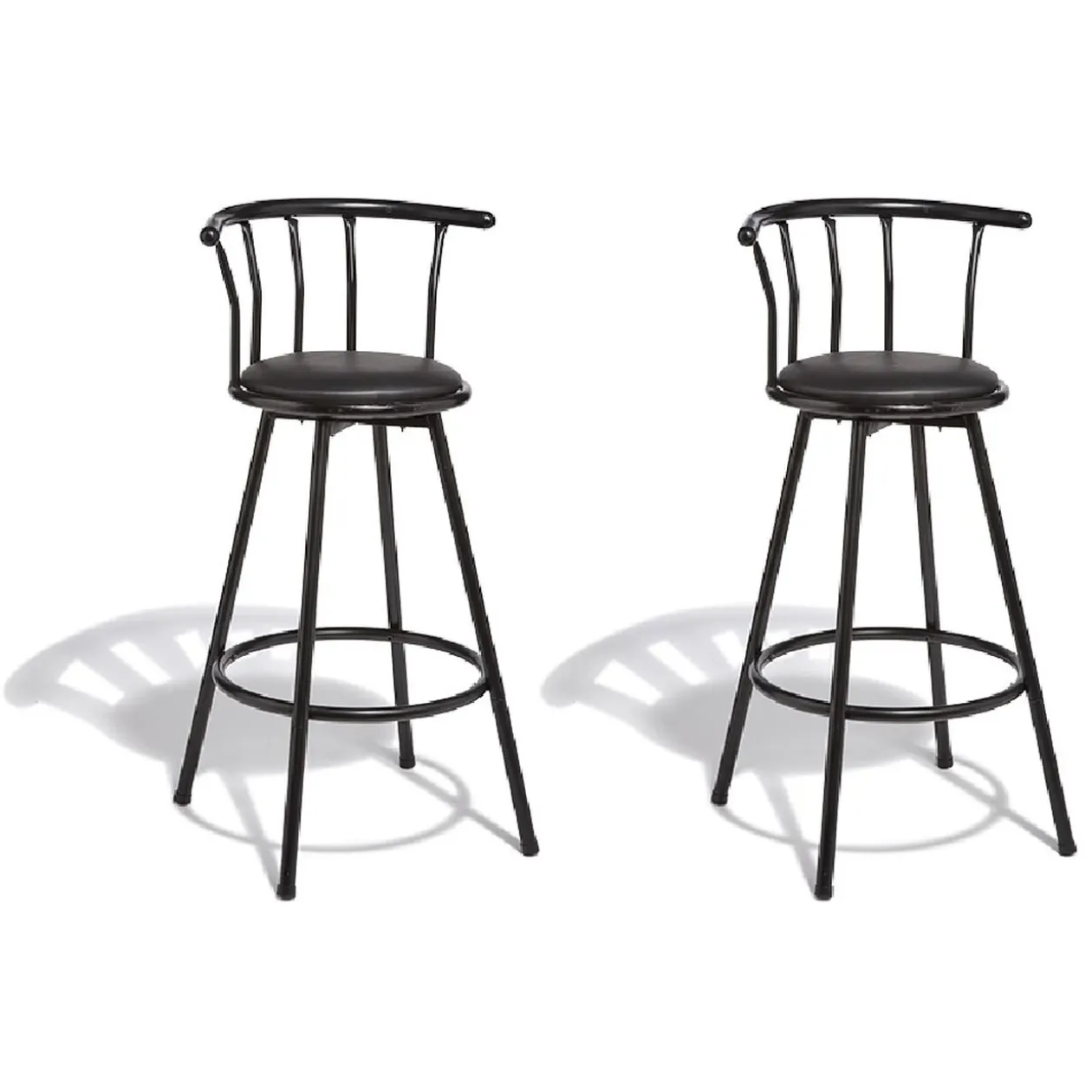 Tabouret de bar rotatif Bistrot noir x2