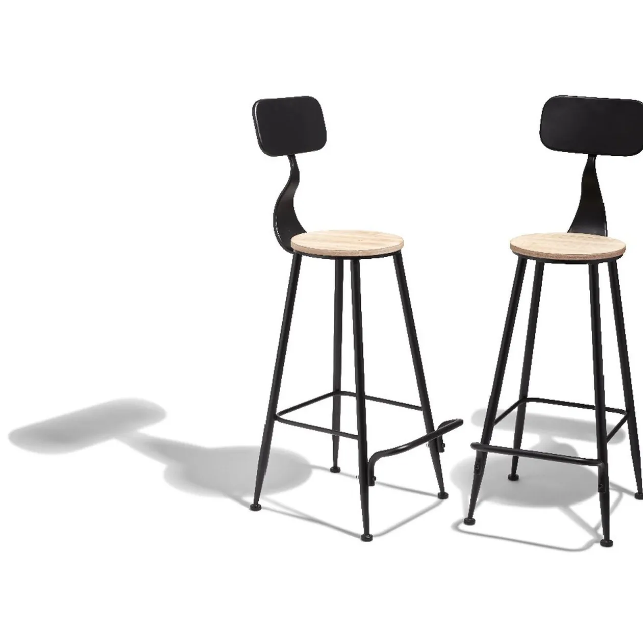 Tabouret de bar Saloon noir et bois