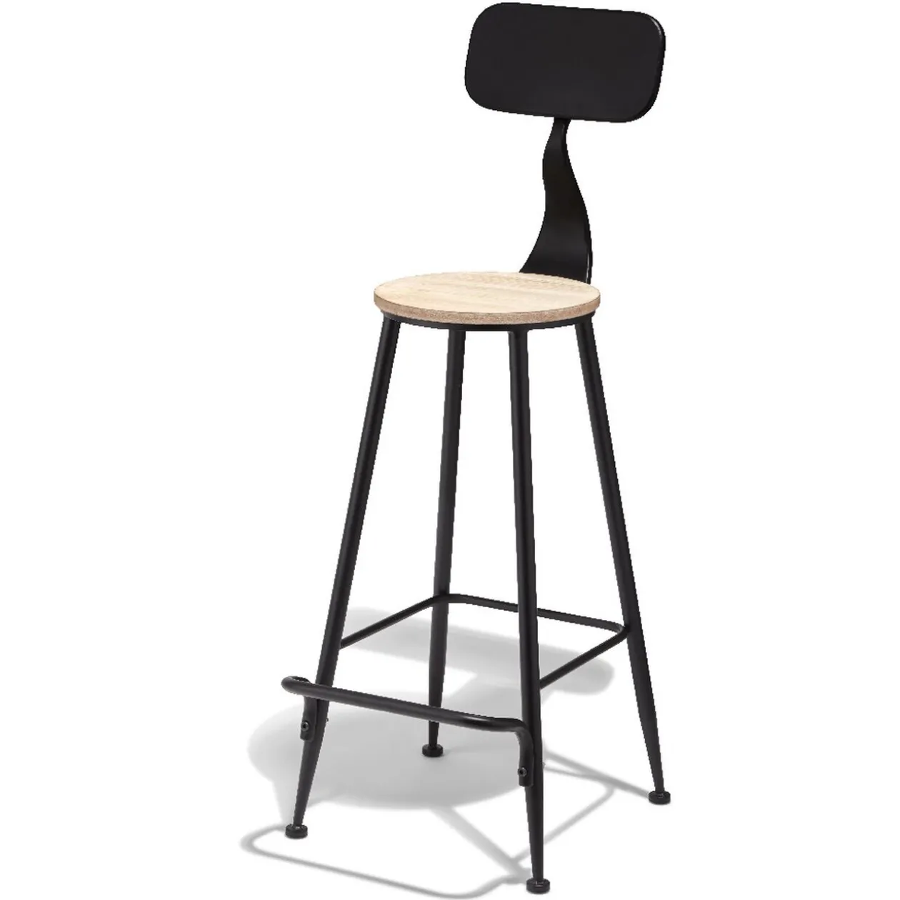 Tabouret de bar Saloon noir et bois