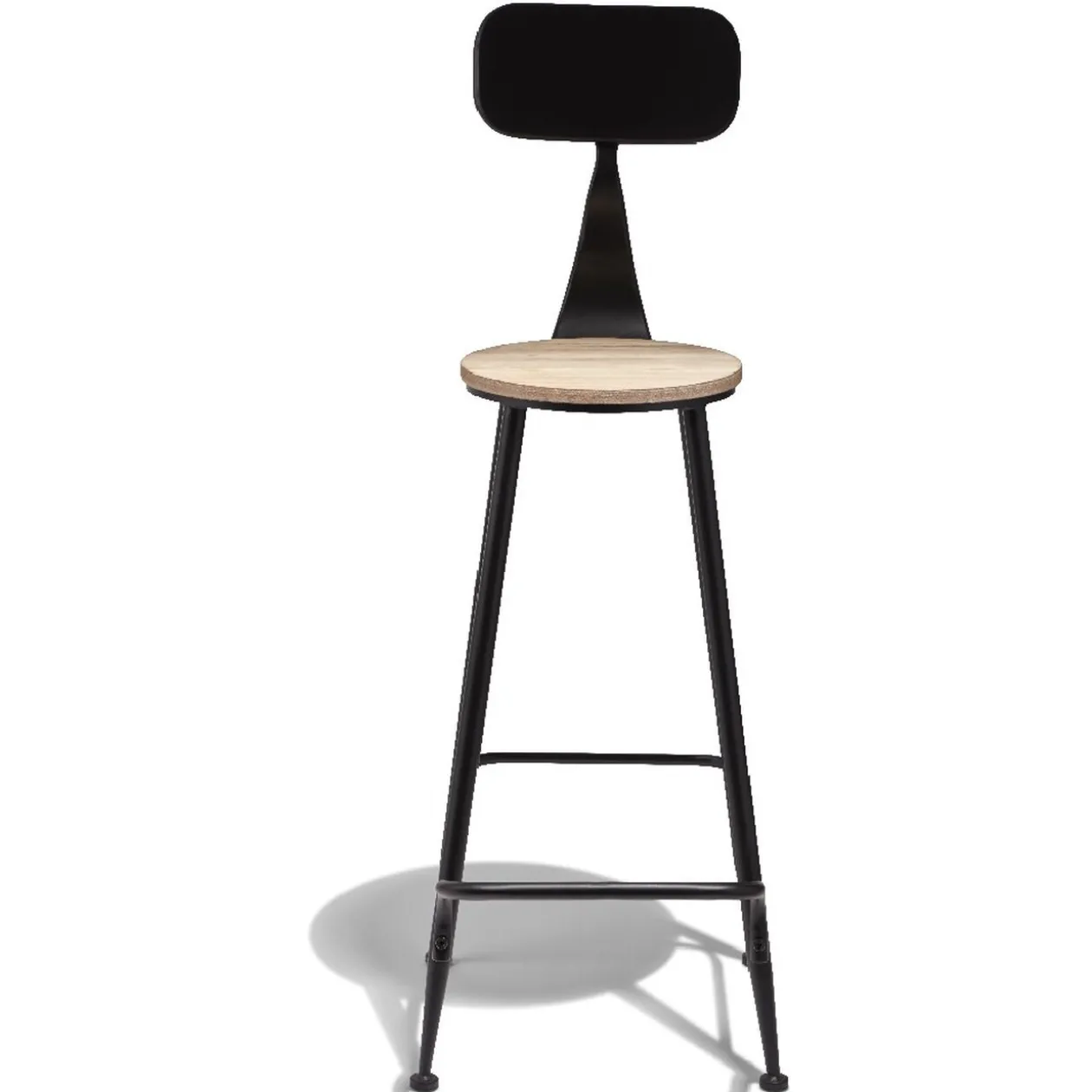 Tabouret de bar Saloon noir et bois