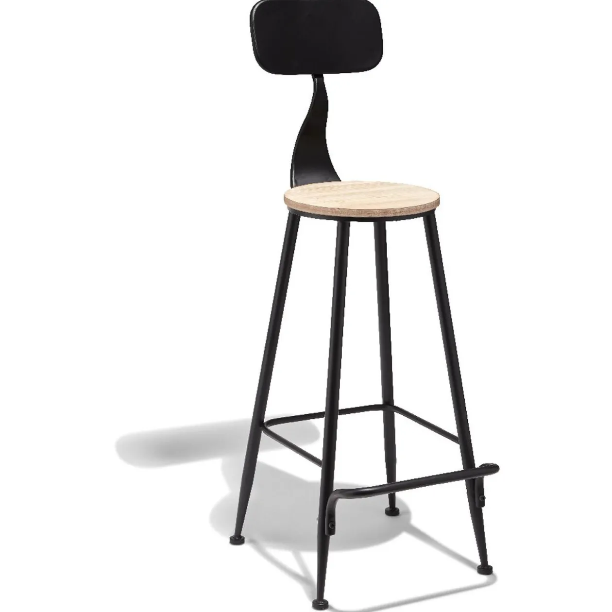 Tabouret de bar Saloon noir et bois