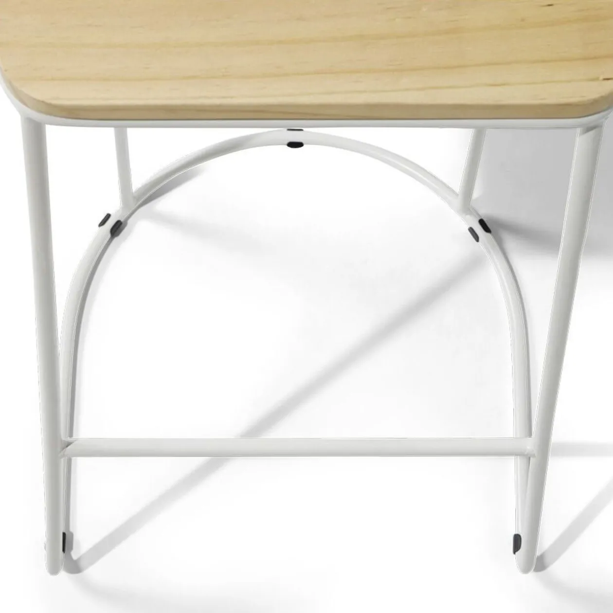 Tabouret de bar 32xH69,5x32cm pin et métal blanc