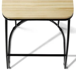 Tabouret de bar 32xH69,5x32cm pin et métal noir