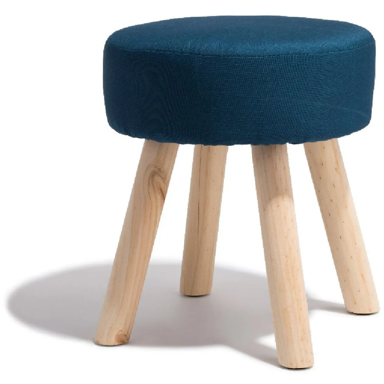 Tabouret Joseph bleu nuit pieds bois