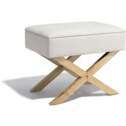 Tabouret Jules blanc avec coffre intégré