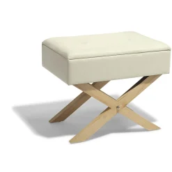 Tabouret Jules taupe avec coffre intégré