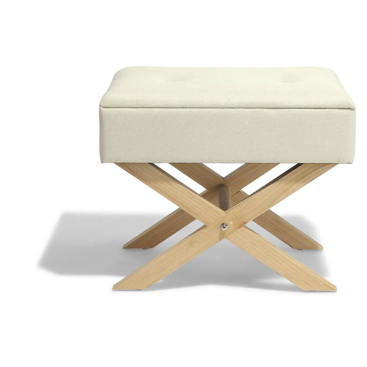 Tabouret Jules taupe avec coffre intégré