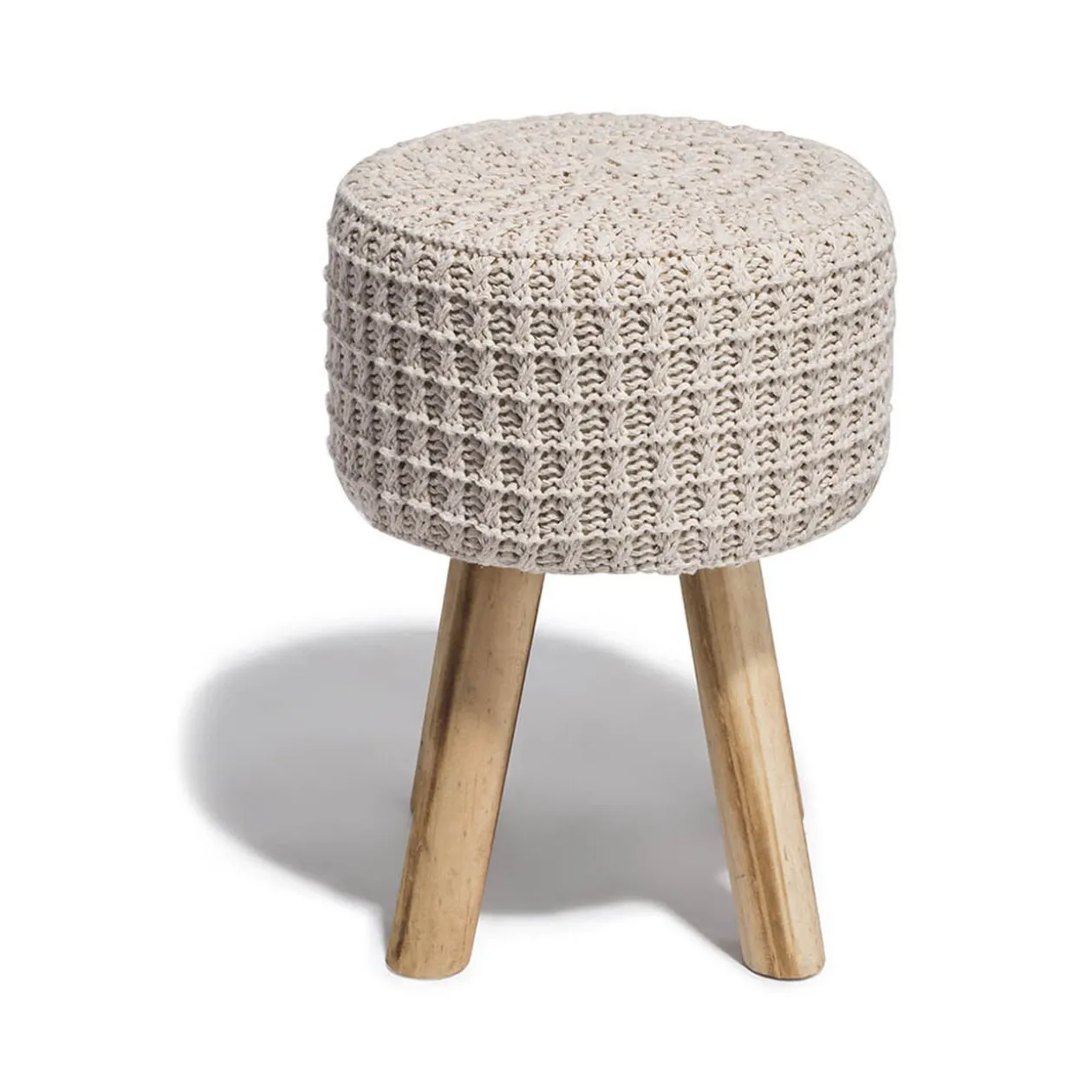 Tabouret Lya écru Ø30 x H.41 cm
