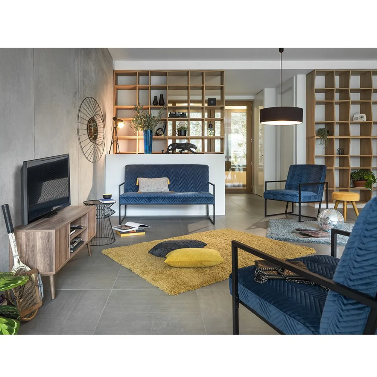 Tabouret Marceau jaune moutarde