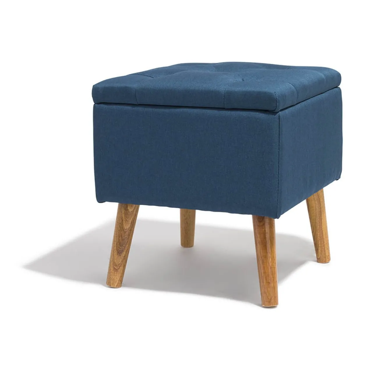 Tabouret Marius bleu nuit avec coffre intégré