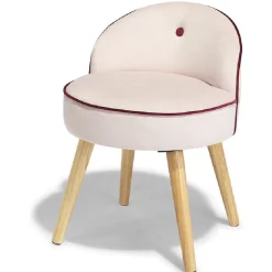 Tabouret Nina rose et bordeaux