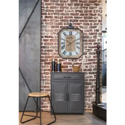 Tabouret Othé noir et bois clair