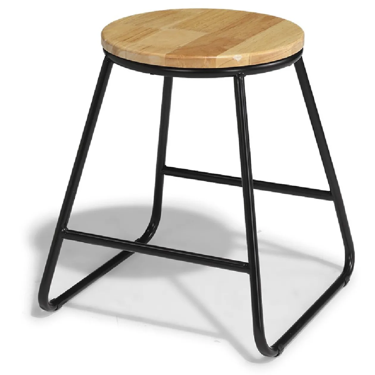Tabouret Othé noir et bois clair