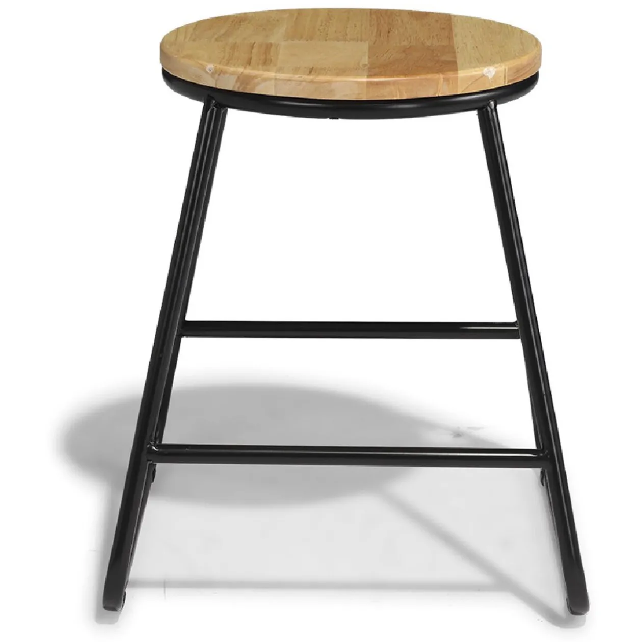 Tabouret Othé noir et bois clair