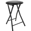 Tabouret pliant Aiden métal et pvc Noir L.30 x P.35 x H.45 cm