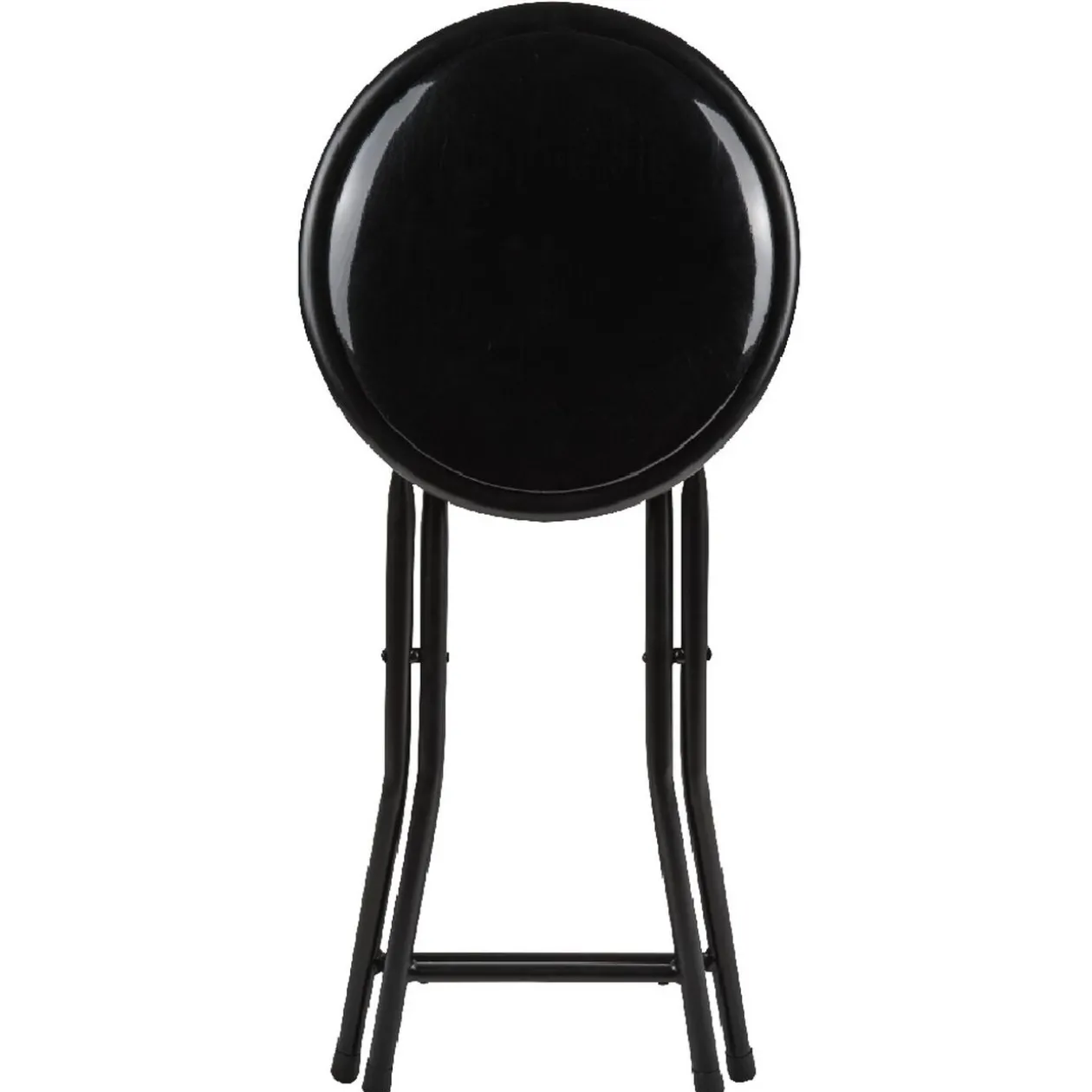 Tabouret pliant Aiden métal et pvc Noir L.30 x P.35 x H.45 cm