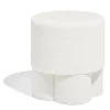 Tabouret rond en tissu bouclette blanc 42x40 cm