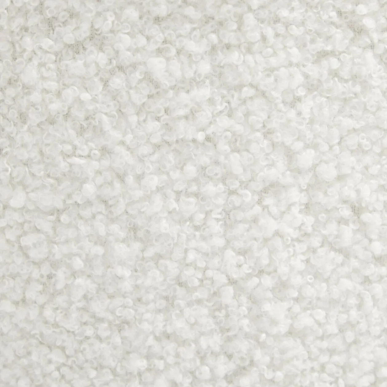 Tabouret rond en tissu bouclette blanc 42x40 cm