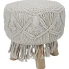 Tabouret trépied recouvert de macramé collection Serenity