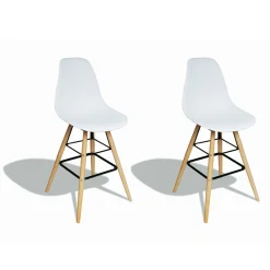 Tabourets de bar Charlotte blanc x 2