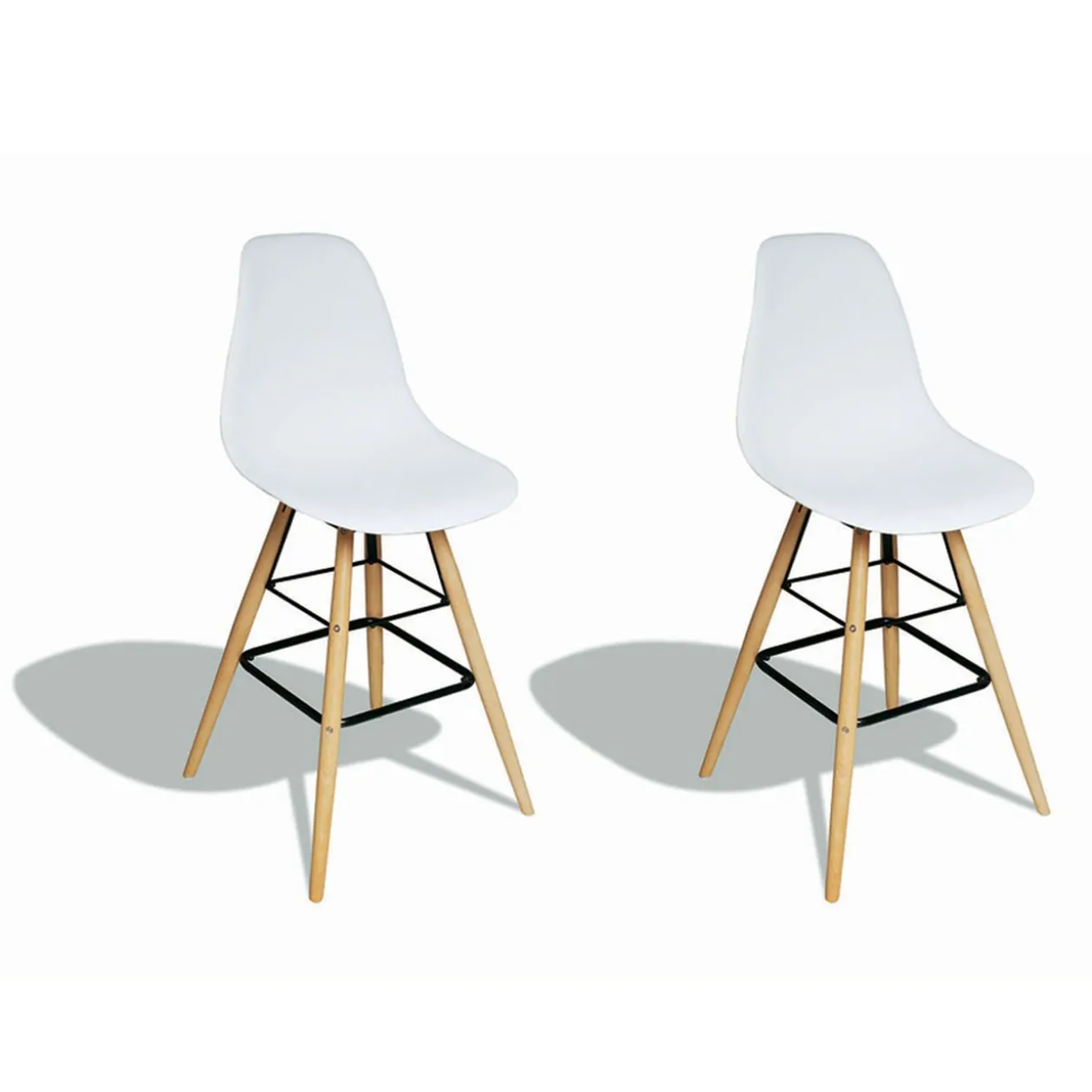 Tabourets de bar Charlotte blanc x 2